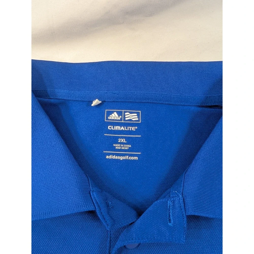 Adidas 2XL XXL Adult Polo Shirt Clima Lite Golf Performance OKC Thunder Blue